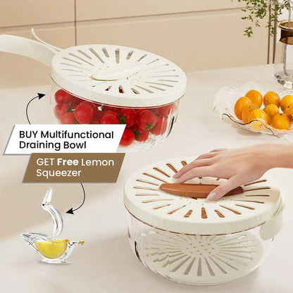 2 IN 1 Multifunctional Draining Bowl with foldable handle