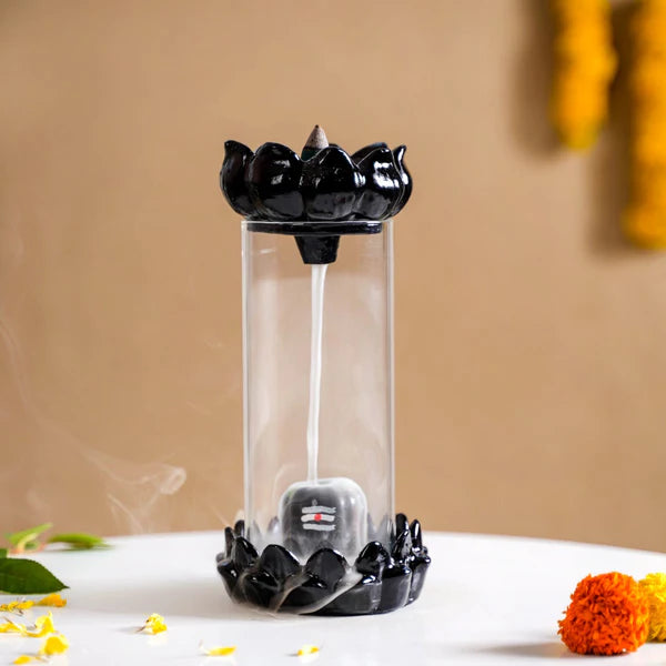 Shivling Smoke Fountain Incense Holder with 10 Free Backflow Cones For Home Decor